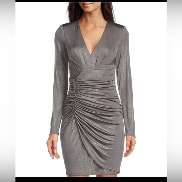 NWT Vince Camuto gold rushed bodycon size 8 - Picture 4 of 10